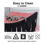 WishLotus Hamster Hideout, Small Animal Hideaway Tent Fleece Forest Pet Cage Accessories Nest Bedding for Chinchilla Guinea Pig Hedgehog Rat Squirrel Ferret Dwarf Bunny (Red+Black)