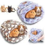 Wenqik 2 Pcs Guinea Pig Bed Cuddle Warm Hideout Small Animal Sack Cozy House Bedding Sleeping Cushion Portable Pet Carrier Cage Nest for Rabbit Hamster Rat(Gray, Pink,Heart)
