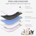 Tfwadmx Rabbit Pee Pads 18" x 24" 100 Pcs Guinea Pig Super Absorbent Cage Liners Bunny Disposable Black Carbon Diapers Small Animal Training Accessories with Quick-Dry Surface