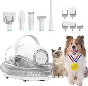 neabot Neakasa P1 Pro Pet Grooming Kit & Vacuum Suction 99% Pet Hair, Professional Clippers with 5 Proven Grooming Tools for Dogs Cats and Other Animals