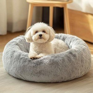 Cozy Calming Donut Bed for Dogs and Cats