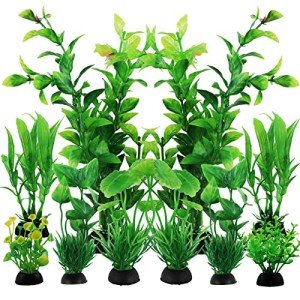 PietyPet 10pcs Green Aquarium Plant Decorations