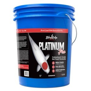 Blue Ridge Koi Fish Food 14lb - Koi Food 3/16” Platinum Pro Formula Goldfish Food, Premium Fish Food for Ponds, Floating Pond Pellets Fish Food