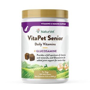 NaturVet Senior Daily Vitamins with Glucosamine - 120 Soft Chews