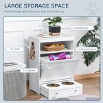PawHut Dog Feeder Station with Food Storage