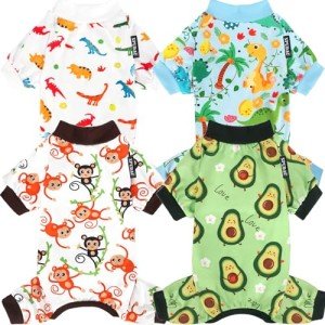 Soft Stretchy Dog Pajamas - 4 Pack Outfit