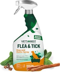 Vet's Best Flea and Tick Home Spray - Dog Flea and Tick Treatment for Home - Plant-Based Formula - Certified Natural Oils,Green - 32 oz