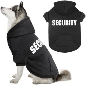 Dog Sweaters for Large Dogs Security Dog Hoodie Dog Sweater Soft Brushed Fleece Dog Clothes Dog Hoodie Sweatshirt with Pocket(XL)
