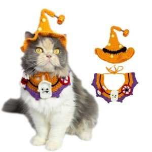 Cute Halloween Ghost Bib & Pumpkin Hat Set