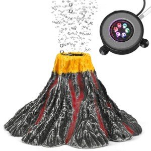 Aquarium Volcano Ornament Kit with LED Light
