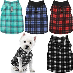 Plaid Winter Dog Sweater Fleece Vest Jacket