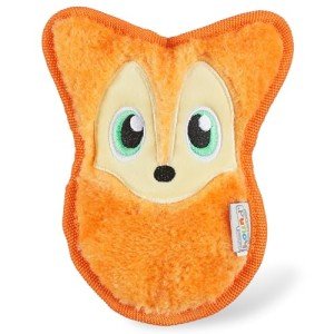 Durable Plush Squeaky Fox Dog Toy, Orange