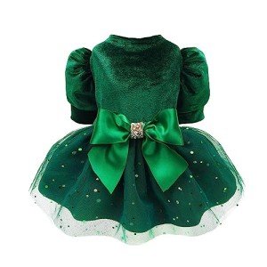 Emerald Green Tulle Dress for Small Dogs