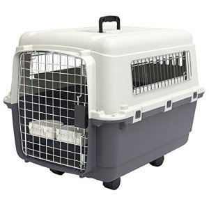 Medium Gray Rolling Dog Crate by SportPet Designs