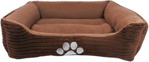 Reversible Rectangle Pet Bed with Paw Print, 25x21in
