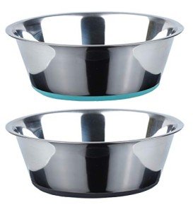 PEGGY11 Anti-Slip Stainless Steel Dog Bowls - 2 Pack