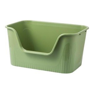 High-Sided Open Top Cat Litter Box, Green