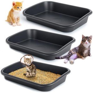 Large Low Entry Cat Litter Box Tray Set