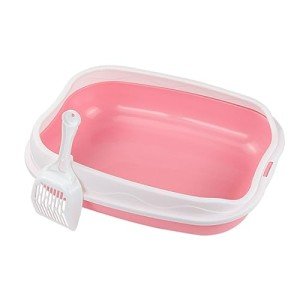 Open Top Cat Litter Tray - Pink Kitty Pan