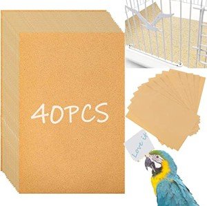 40PCS Bird Cage Gravel Liner Paper 11x17
