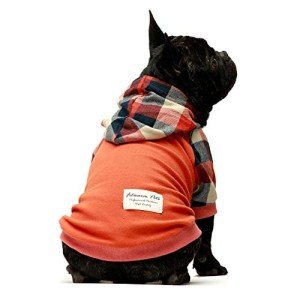 Orange Plaid Dog and Cat Hooded Shirts