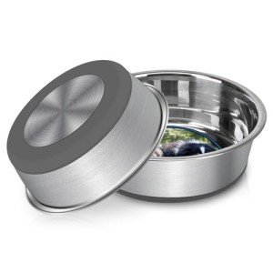 Stainless Steel Non-Slip Pet Bowls with Mat