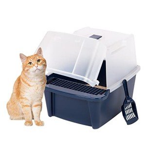 IRIS USA Covered Cat Litter Box with Scoop