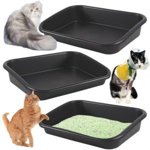 Extra Large Low Entry Cat Litter Box Set