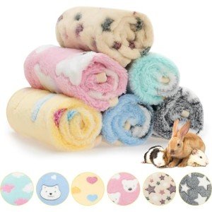 Soft Fleece Guinea Pig Bedding Blankets - 6 Pack