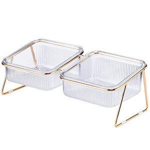 Tilted Elevated Cat Bowls with Iron Stand