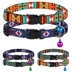 Adjustable Breakaway Cat Collars - Tribal Aztec 2PCs