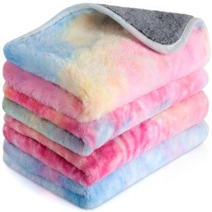 4 Pack Waterproof Fleece Blankets for Small Pets