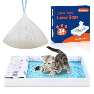 24 Count Cat Litter Box Liners with Drawstring