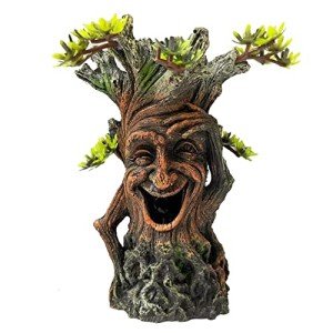 Tfwadmx Fish Tank Tree Trunk Decoration Accessories Aquarium Tree Statue Hollow Stump Root Branch Hideout Freshwater Saltwater Ornament for Betta,Fighting Fish, Crayfish, SuckerFish, Guppy,Shrimp