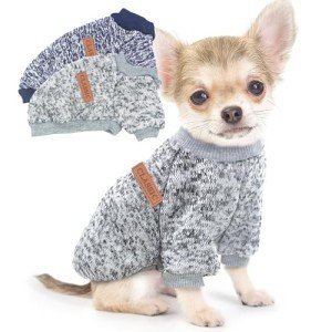 Generic 2 Pieces Dog Sweaters for Small Dogs Winter Fleece Puppy Sweaters Warm Cute Dog Clothes Outfit for Chihuahua Yorkie Dog Classic Knitwear Sweater Pet Costume (XX-Small)