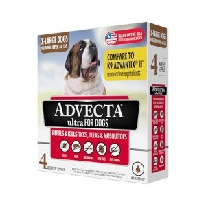 Advecta Ultra Flea And Tick Prevention For Dogs - Dog and Puppy Treatment and Control - Mosquito Repellent - XL, Fast Acting Waterproof Topical Drops, 4 Month Supply