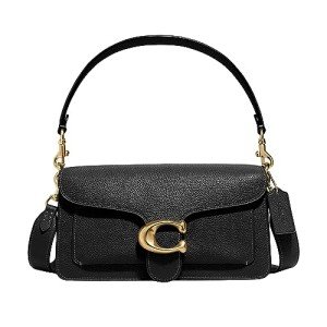 COACH Black Pebble Leather Tabby Shoulder Bag