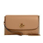 Coach Signature Leather Chain Crossbody Bag