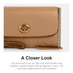 Coach Signature Leather Chain Crossbody Bag