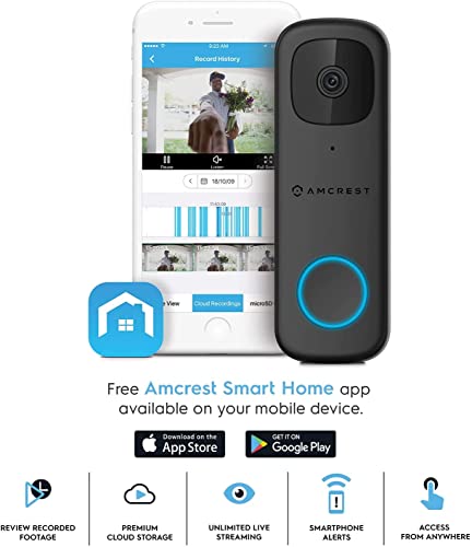 Amcrest WiFi Doorbell Camera with AI Detection