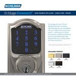 Schlage Camelot Smart Deadbolt with Alarm - Matte Black