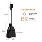Smart Outdoor Plug Compatible with Alexa - Black