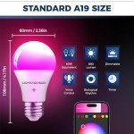Smart WiFi Light Bulbs - 6 Pack, Alexa Compatible