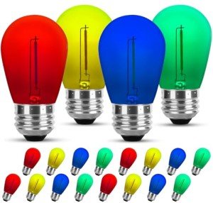 16-Pack Multi-Color Edison LED String Bulbs