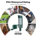 HBN WiFi Outdoor Smart Plug with 6 Outlets