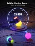 Smart 50ft RGBIC Outdoor String Lights with Alexa