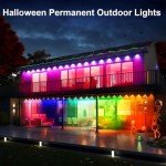 Smart RGB Outdoor Lights with APP Control, 50ft