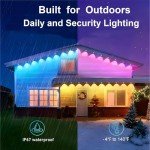 Smart RGB Outdoor Lights with APP Control, 50ft