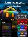 50Ft Smart RGB Outdoor String Lights with Remote