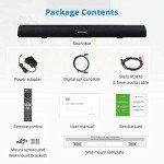 34-Inch Wall-Mountable Soundbar with Adjustable Bass